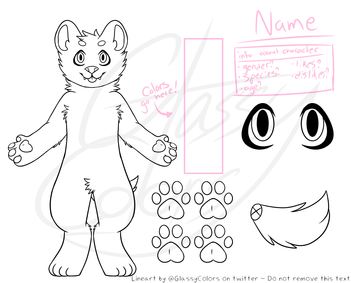Furry Ref Sheet Base Dog - Xenia Wallpaper
